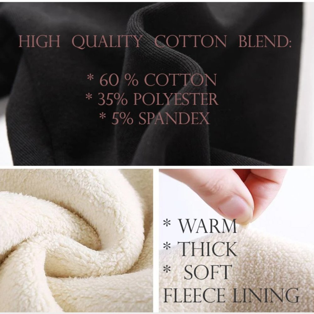 Warm Fleece Lined Open Bottom Cotton Sweatpants - Picture 2 of 5